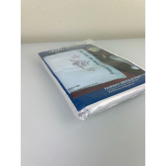 NEW Fairway Needlecraft Co #83095 Friends Embroidery Pillowcases Flowers 30x21 - Picture 7 of 11